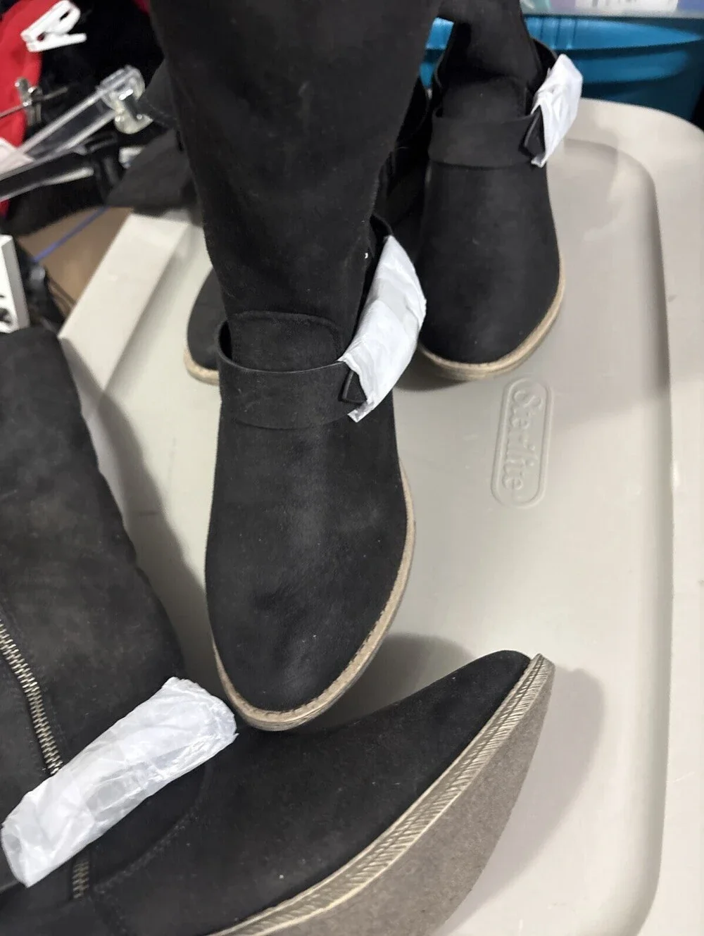 Very G Merlot Knee High Rising Books Black New Sz 7.5